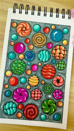 Colorful pops, glossy highlights, and soothing waves ✨ Join this tutorial to learn the full process behind this vibrant design! #doodle #zentanglevibes #revivewithart #MeditativeVibes #zentangleart #colorfulart #dailymotivation #arttherapy #artistjourney #lifeisbeautiful | Revive with Art