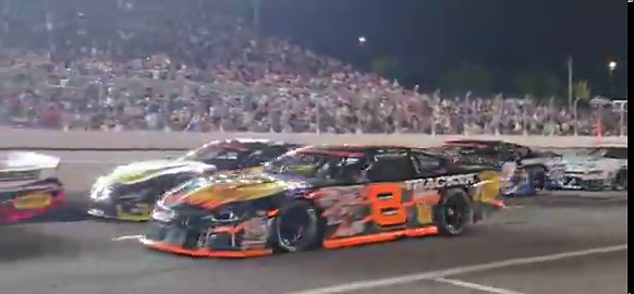 And now, the late model stock field assembles on pit roadDylan Fetcho on the pole with Dale Earnhardt Jr. starting midpack