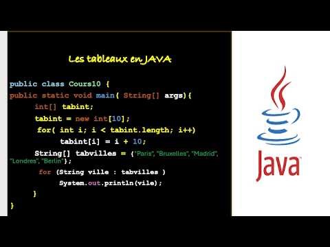 Langage JAVA - Les tableaux en JAVA - COURS#10