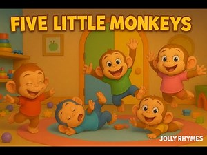 Five Little Monkeys | 3D Cartoon Song for Kids | Jolly Rhymes
