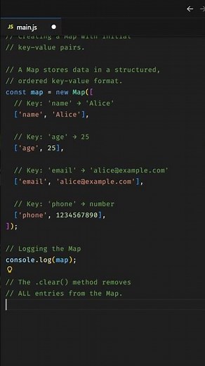 JavaScript Map.clear() — Empties Everything! 🧹⚡
