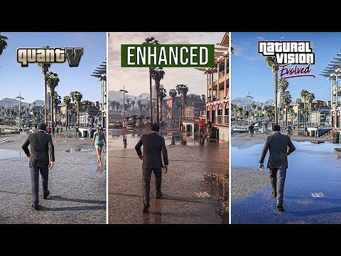 GTA 5 Enhanced vs QuantV vs NaturalVision Evolved | Graphics Comparison in 4K