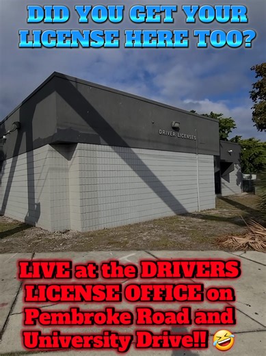 LIVE at the DRIVER'S LICENSE OFFICE in Pembroke Pines on University Drive and Pembroke Road, It Hasn't Changed at All!! Who Else Got THEIR LICENSE HERE?? 🤣💝🤔 #flashbacksouthflorida #southflorida #pembrokepines #hollywoodflorida #miramar @FLASHBACK MATT LEIBOWITZ!! ❤️