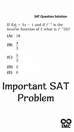 SAT Math Inverse Function Problem Explained | Find f⁻¹(5) | Quick Algebra Tricks for SAT
