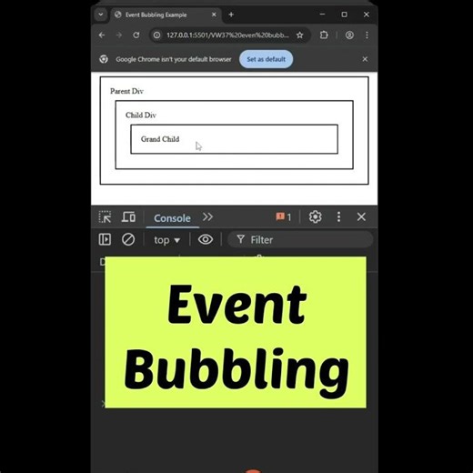 💡Event Bubbling in JavaScript.💡How child and parent shares evet's in JavaScript.