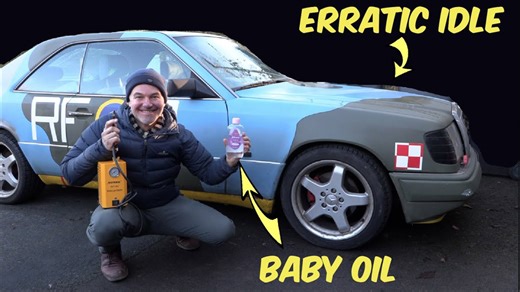Using baby oil and a smoke machine to troubleshoot my running issue - Mercedes W124 update