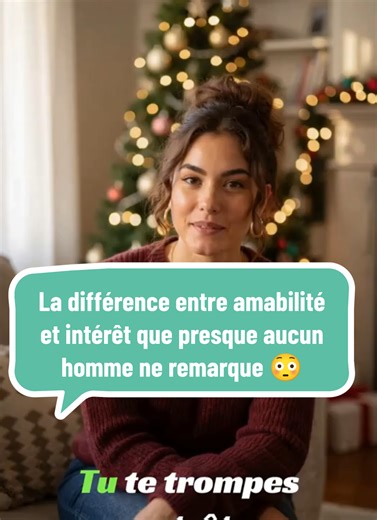 Titre : La différence entre amabilité et intérêt que presque aucun homme ne remarque 😳 Description : Tu penses qu’elle est juste gentille… ou elle joue un jeu ? 👀👀 Apprends à décoder les signes, ne passe plus à côté des indices. 🧠🚦 Relation, séduction, psychologie masculine… ça va te parler 🔥 Mots-clés : amabilité vs intérêt, signes d’intérêt, psychologie masculine, dating, conseils séduction, comportement féminin, relation ambiguë, jeu de séduction, decodage femme, love tips Hashtags : #p