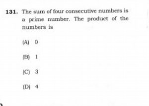 The sum of four consecutive numbers is a prime number. The prod... | Filo