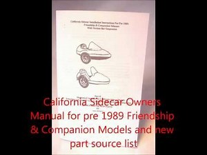 California Sidecar Owners Manual For Pre 1989 Friendship & Companion Models.wmv
