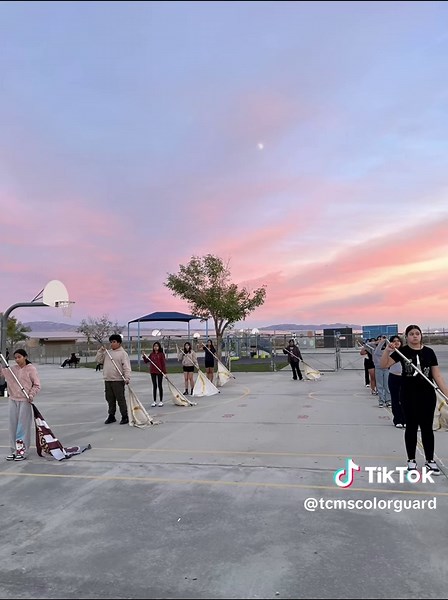 Beautiful Practice Day for Color Guard