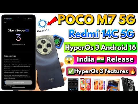 ⚡POCO M7 5G & Redmi 14C 5G HyperOS 3.0.1.0 Android 16 Update 😱 | India Released & OS3 New Features🔥