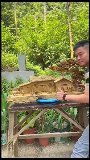 “How to Make Beautiful Wood Art from Scratch 🪵 | Easy DIY Wood Craft #shorts