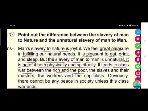 Point out the difference between the slavery of man to Nature and the unnatural slavery of man to