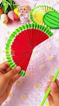 DIY Paper Watermelon Hand Fans | Easy Pop-Up Fan Craft