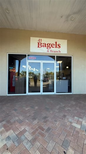 @stayandsavorswfl on Instagram: "20461 South Tamiami Trail in Estero, FL is officially home to the new 41 Bagels 🥯 Fresh, warm bagels, stacked breakfast sandwiches, and a cup of joe that just hits. Morning plans = handled ☕️✨ #41Bagels #EsteroFL #SWFLEats #BagelLovers #BreakfastSpots CoffeeAndBagels LocalEats"