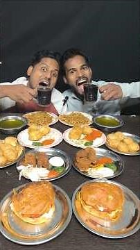 Panipuri Chowmein Burger Momos Spring Roll Challenge #food