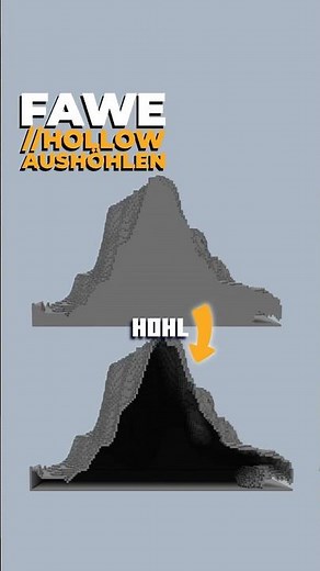 Hollowing out mountains with FAWE ⛰️ #minecraft #building