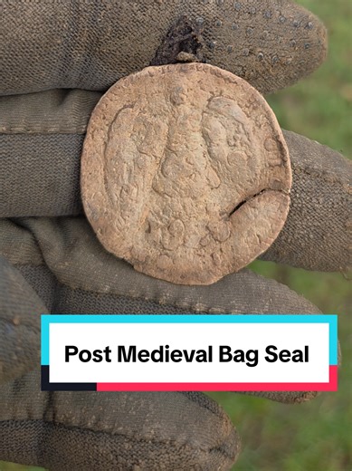 I looked up this today from a find from last year. someone on ID my find has found a beautiful one with lots of detail. it's a Post Medieval bag seal made from lead. I found this one last summer on the edge of a field. #metaldetecting #bagseals