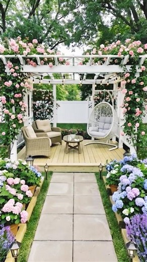 Backyard Makeover: Dream Pergola & Flower Garden Transformation | Complete Build Process#shorts