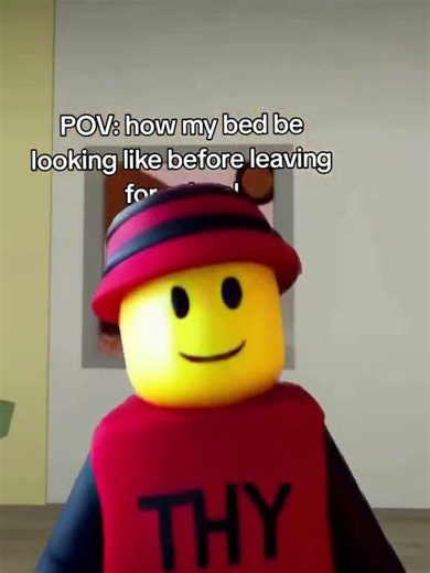ROBLOX HOW MY BED BE LOOKING BEFORE SCHOOL #roblox #shorts #funny