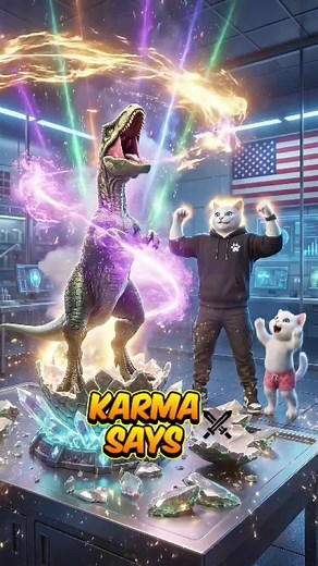 🔥🦖 Giant Dino Strikes Back — His Revenge Knows No Bounds! #catsai #3danimation #funnyvideo #fyp #viral