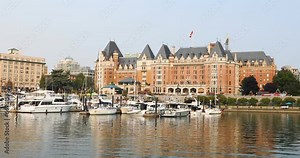 Beautiful view of the Victoria Inner Harbour in Victoria, Canada