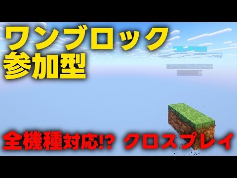 〚🔴クロスプレイ対応〛ワンブロックで遊びませんか？ 全力でマルチを楽しもう #マイクラ参加型 #マイクラ #minecraft
