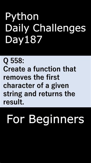 Python Daily Challenges Day187 For Beginners #programming #python #beginnersstitch