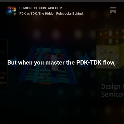 PDK and TDK - ( Process Design Kit - Technology Design Kit !)