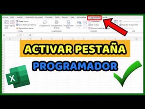 Activar la pestaña programador de Excel
