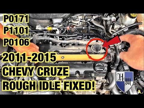 11-15 CHEVY CRUZE ROUGH IDLE FIXED CODES P0171 P1101 P0106 FIXED! PCV VACUUM LEAK DIAGNOSIS AND FIX!
