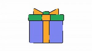 Download Gift Motion Graphic, Animated Alpha channel, transparent background. 4K resolution loop animation. for free