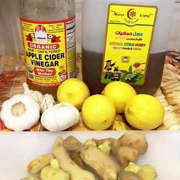 Ginger, Garlic, Apple Cider Vinegar, Lemon & Honey