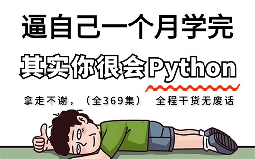 【全369集】强推！2024最细Python自学全套教程！允许白嫖，拿走不谢，全程干货无废话！从0基础小白到编程大佬只要这套就够了！