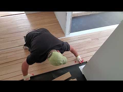 Wood flooring installation. How to lay out prior to nailing.