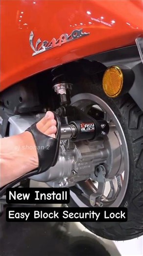 New Install Easy Block Lock in Vespa Scooter Modified #shorts #bike #lock #vespa #usa #usashorts #uk