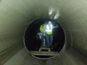 Emergency Repair of Large Diameter Fiberglass Sewer Pipe