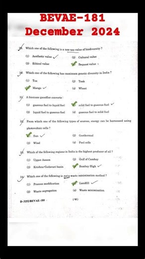 BEVAE-181 December 2024 solved paper Questions & Answers #ignou_university #ignou