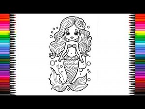 Beautiful Mermaid Drawing Step By Step | Mermaid Drawing Easy For Kids | Kids Easy Drawing |