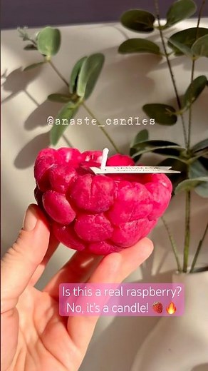 Hyper-realistic Raspberry Candles DIY 🍓✨ | Aesthetic Wax Fruit 🔥 #shorts #candlemaking