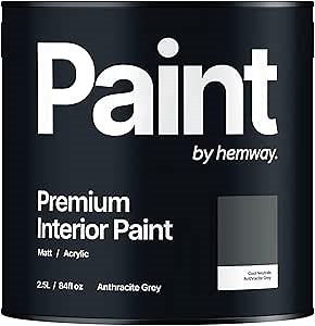 Hemway Anthracite Grey Interior Paint - 2.5 Liter (84.5 Fl Oz) - Acrylic Emulsion - Amazon.com