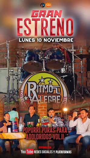 TENEMOS ESTRENO 🎥LO QUE ESTABAN ESPERANDO EL POPURRÍ📽️ VOL.2 PURAS PARA ADOLORIDOS ESTÉN AL PENDIENTE ESTE LUNES 10 DE NOVIEMBRE Y PURO R.A📀📀📀📀📽️📽️🎥🎥💯💯💯💯💯💯 | Ritmo Alegre de Tierra Caliente