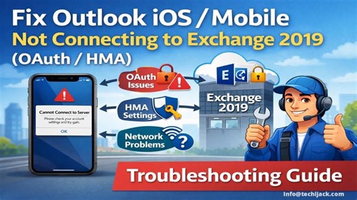 Fix Outlook iOS Not Connecting to Exchange 2019 | Hybrid Modern Authentication (OAuth) | Techi Jack