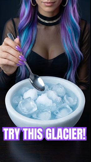 Eating a GLACIER 🥶 #shorts #ASMR #satisfying