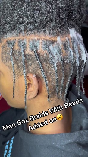 Men Box Braids With Beads Added on