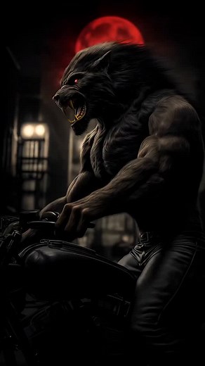 Born to ride 🐺 #wolf #wolfart #werewolf #lycan #motorcycles #harleydavidson | SuperBeasts.AI