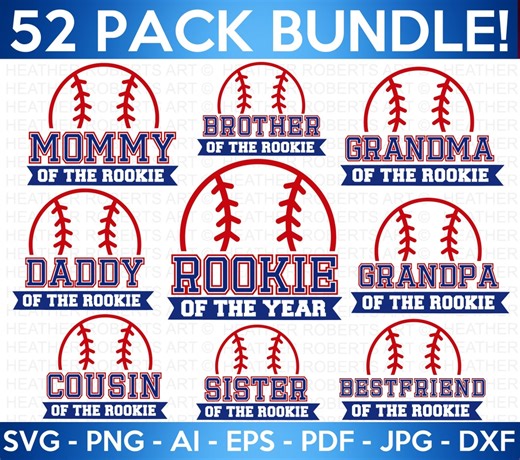 Baseball Birthday SVG Bundle: Family Rookie of the Year (cut Files) - Etsy