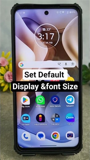 how to set default display and font size | reset display size motorola phone #shorts