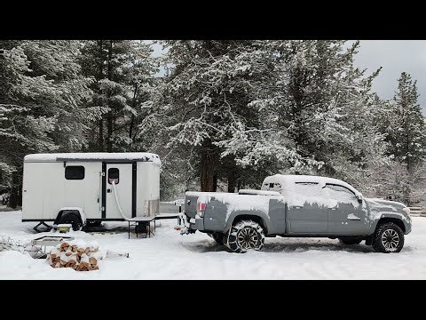 Cargo Trailer to Camper Conversion first winter camping
