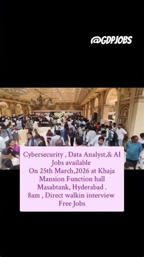 Mega job mela at Khaja Mansion Function hall Masabtank, Hyderabad #gdpjobs #freejobs #jobsinhyd